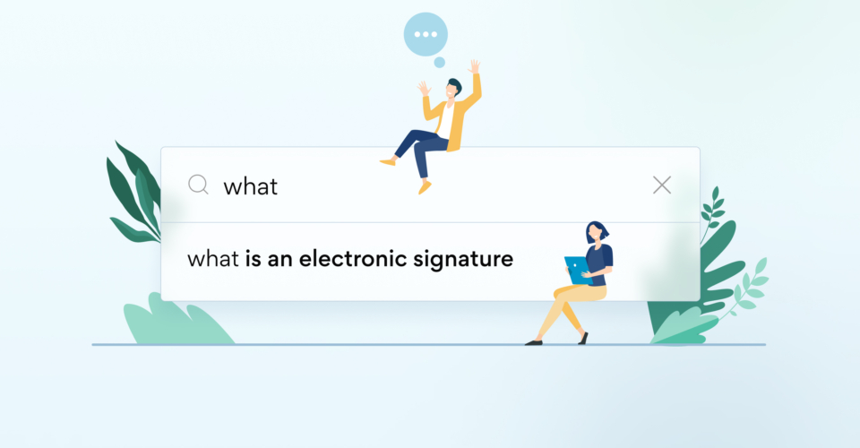 search bar with words What is an electronic signature